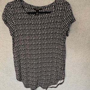 A black and white flowy tee